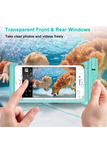 Geeroyoo Su Geçirmez Şeffaf Telefon Kılıfı - 7" Ekrana Uyumlu, Siyah, Ipx8 Koruma