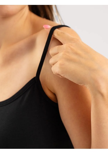 Clever Wear Dar Askılı Pamuklu Atlet 158945919 Siyah