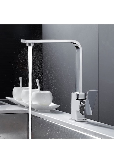 Sardıcı Yüksek Gövde Kare Mutfak Bataryası Sıcak Soğuk Çift Su Girişli