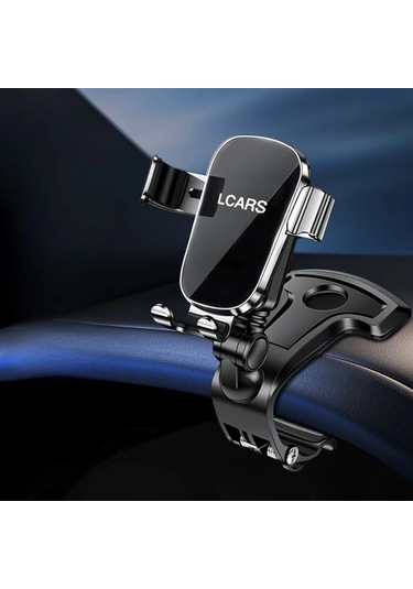 Boatshop1 Lcars Premium Gümüş Alaşımlı Ayna Araç Telefon Tutucu Geliştirilmiş Navigasyon Desteği Dönebilen Gösterge Paneli Montajı