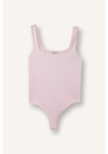 Defacto Kare Yaka Bodysuit H3888ax26smpn633 Pembe-pn633