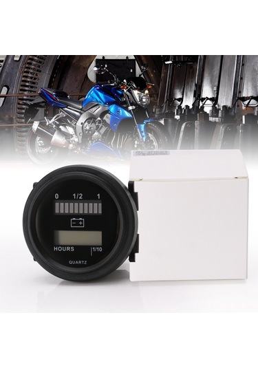 Led Pil Göstergeli Dijital Lcd Saat Ölçer 12v 24v 36v K16487