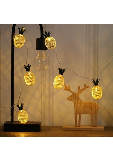 3m Demir Ananas Usb Tak Romantik Led Dize Tatil Işık, 20 Led Genç Tarzı Sıcak Peri Dekoratif Lamba Noel, Düğün, Yatak Odası Sıcak Beyaz Diğer