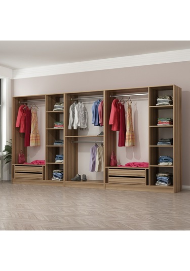 Minar Kale 8 Kapaklı 4 Ç Dolap Dore 210cm Ceviz