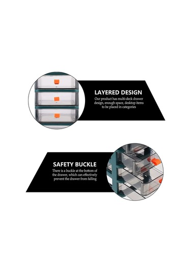 Anjiexun Masaüstü Depolama Dolabı Küçük Çok Katmanlı Çekmece Depolama 5 Çekmece Yeşil