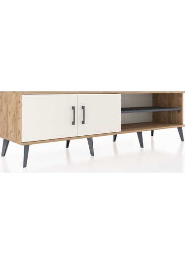 Hyperion Tv Ünitesi 2 Raflı 2 Kapaklı 176x44x51 Çam-aytaşı/antrasit Aytası/antrasıt