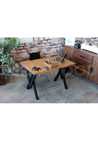 Ahşap Çalışma Ve Bilgisayar Masası-80x200x76 Cm Açık Ceviz