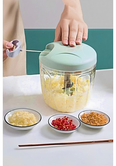 El Rondosu Çelik 5 Bıçaklı Büyük Boy Sebze Meyve Soğan Doğrayıcı 1000 Ml.