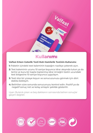 Erken Gebelik Testi Hızlı Hamilelik Testi 1 Adet Gizli Gönderim