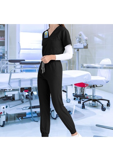 Dolıty Hemşirelik Üniformaları Fırçalama Seti Kısa Xl-siyah