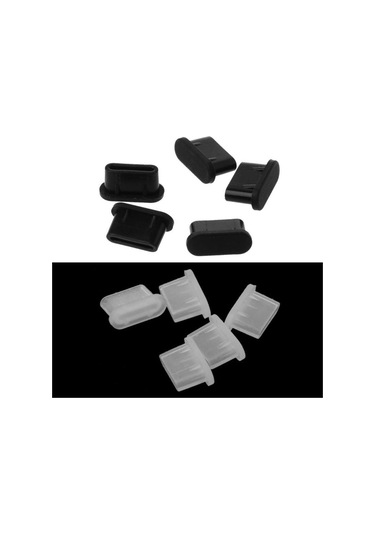 Siyah 5 Adet Tip-c Toz Fişi Usb Şarj Portu Koruyucu Silikon Kapak Samsung Uyumlu Huawei Akıllı Telefon Aksesuarları