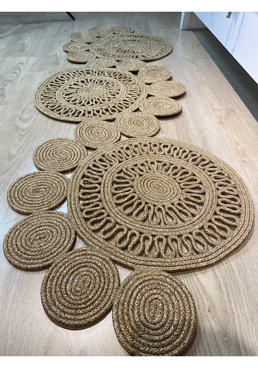 Mavaux Snake Hasır Jüt Bej Yolluk Halı Kilim Bej