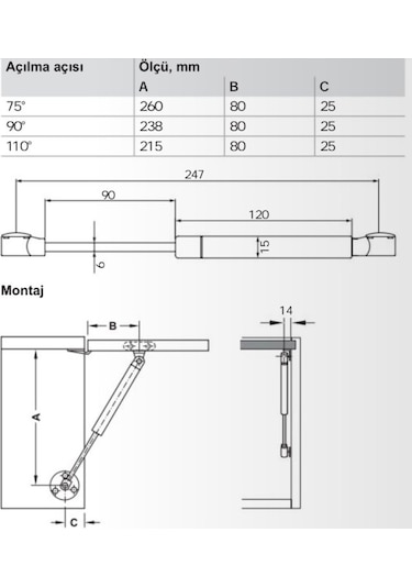 Hafele Runa Gazlı Piston 150n Beyaz