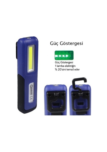 Arm Esen99 Şarjlı Led El Lambası Mıknatıslı Fener 3W 240Lumen Mavi
