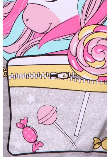 Breeze Kız Çocuk Sweatshirt Unicorn 2-6 Yaş, Gri Melanj-gri Melanj Gri Melanj