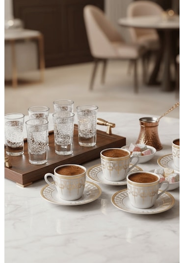 6'lı Cam Kahve Yanı Bardağı - 50cc Shot Bardağı