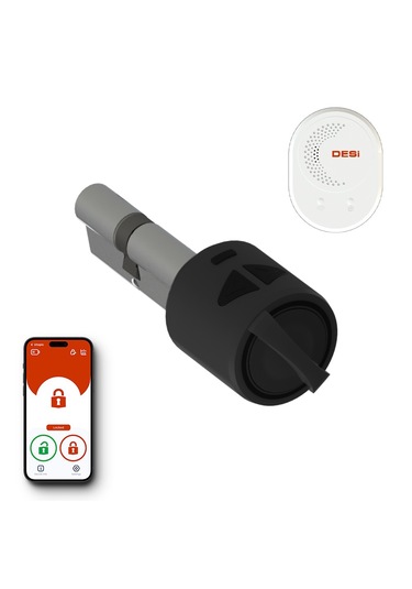 Desi Utopic R Siyah Akıllı Kilit - İnternet Wifili Kapı Kilidi