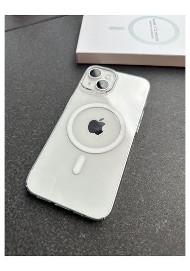 Apple Iphone 14 Kılıf Magsafe Şarj Özellikli Şeffaf Sert Pc Kapak Şeffaf