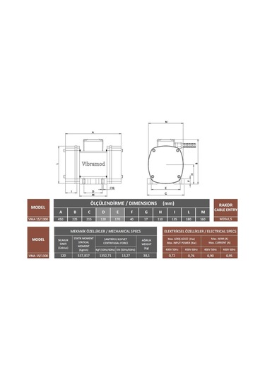 Vibramod Vma 15/1300 Vibrasyon Motoru Trifaze 380v 1500 Devir 1