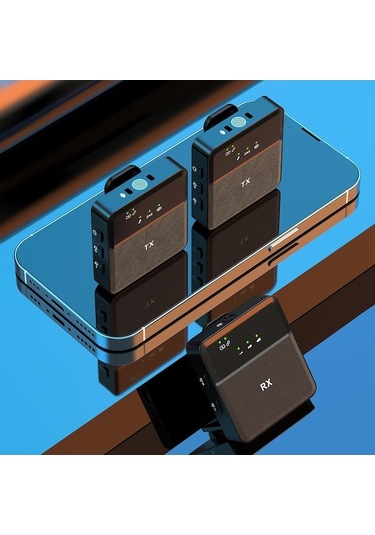 Rogfer Sx9 1 Tx + 2 Rx Akıllı Gürültü Azaltma Yaka Kablosuz Mikrofonu 8 Pin