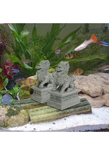 Lijinxu 2 Adet Mini Kirin Heykelleri Minyatür Figürler Küçük 2,2cmx3cmx4,5cm