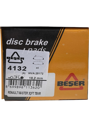 Beşer 4132 Arka Fren Balatası Karsan Jest - Master 3 Cift Teker