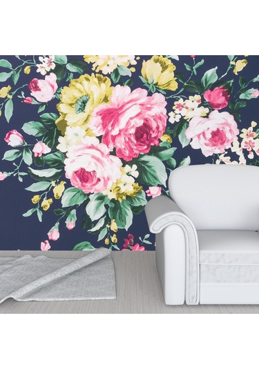 Duvar Kağıdı Kaplama Folyosu Sarı Pembe Güller