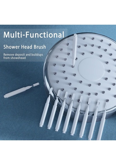Monyee Banyo Duş Başlığı Tıkanıklık Açıcı - 20 Adet Nylon Fırça, Hexagonal Kaymaz Korumalı Kutu Seti Beyaz