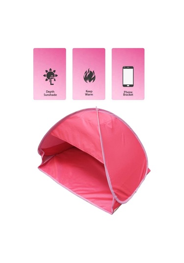 Dolıty Plaj Çadırı Bahçe Güneş Gölgelik Ekran Gölge Uv Koruyucu Gümüş Bez Kırmızı Çok Renkli