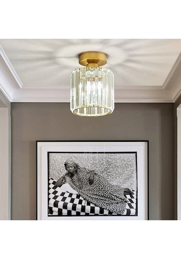 Modern Kristal Tavan Lambası Tavana Yakın Aydınlatma Armatürü Koridor Aydınlatmaları Yatak Odası Banyo Giriş Balkon Koridor Koridor E27 Soketli Ampul Dahil Değildir Altın