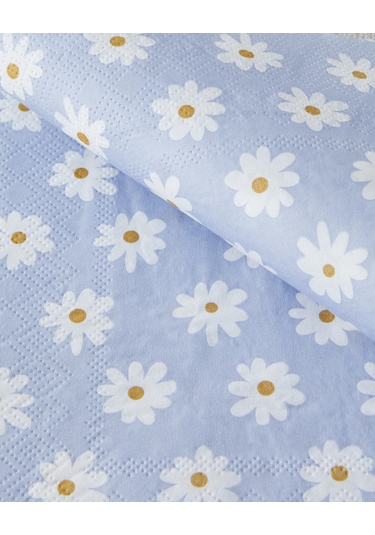 English Home Spring Daisies Kağıt 20'li Kağıt Peçete 33x33 Cm Mavi