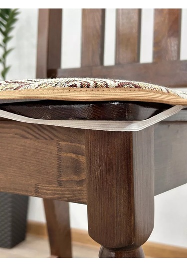 Iv-trik-stail 43x43 Kare Bağcıklı Goblen Sandalye Yastığı 183963973 Bej