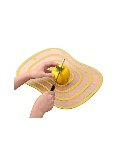 Tongdashop Kaymaz Sarı Plastik Kesme Tahtası - Dayanıklı Sebze Meyve Doğrama Yüzeyi sarı