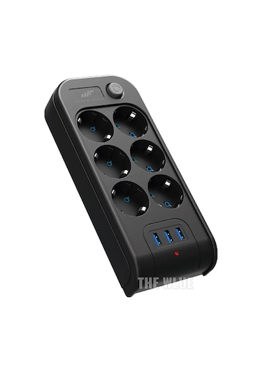 Çoklu 6'lı Priz Akım Korumalı 3xusb 3.4a 2500 Watt 2 Metre Uzatma Diğer