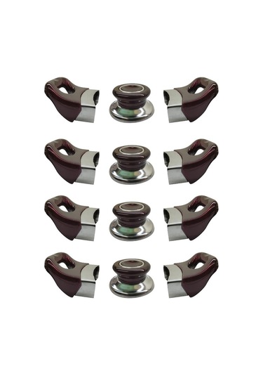 Bordo / Vişne Tencere Yan Kulpları Ve Kapak Kulpu Seti - 4 Set