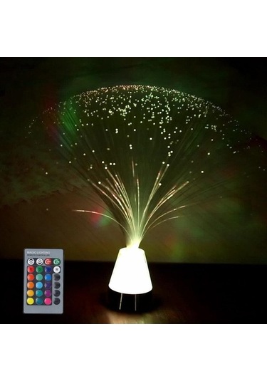 Dancemonkey Çok Renkli Led Fiber Optik Lamba Gece Aynası Çalışan Xmas Uzaktan Kumanda 2 2