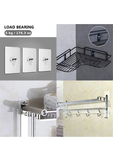 10 Adet Çivi Duvar Kancası Vida İz Bırakmayan Çıkartmalar Delme Gerektirmeyen Yapıştırıcı Duvar Askıları Mutfak Banyo Vida Kancası Askı Beyaz