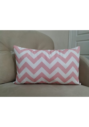 Kırlent Dünyası Dikdörtgen Zigzag Desendijital Baskılı Kırlent K (362294616)