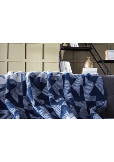 Doqu X Origami Battaniye Çift Kişilik Lacivert Diğer