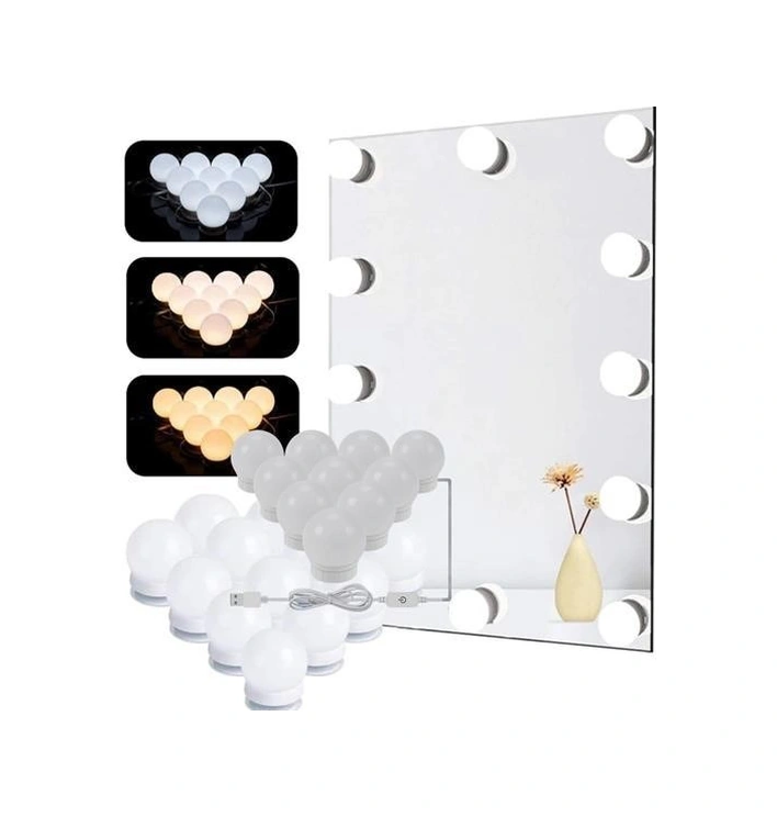 Sıladanal Nostalji Hollywood Tarzı 10lu Makyaj Masası Aynası Beyaz Led Işıklı Lamba Usb Diğer