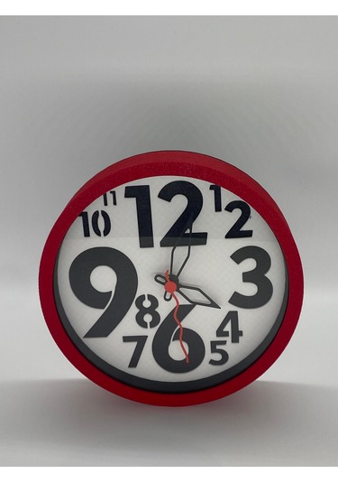 Büyük Rakamlı Modern Duvar Saati, Siyah Kasa, Eğlenceli Stil Siyah