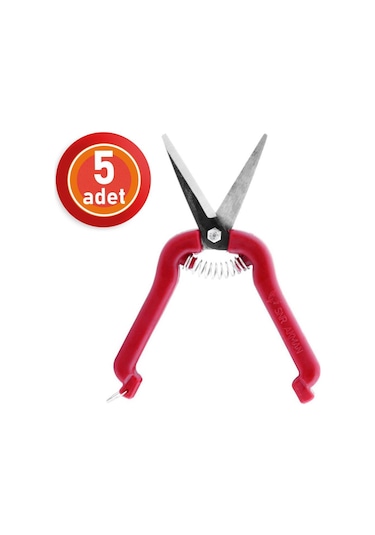 5 Adet Akman Narenciye Üzüm Çiçek Bağ Dal Budama Makası Düz Uçlu