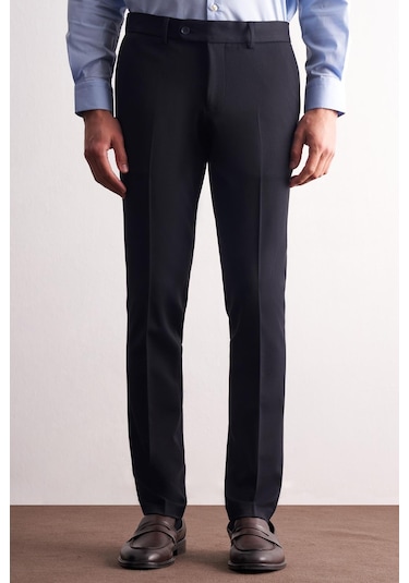 Lacivert Yan Cep Açık Paça Esnek Slim Fit Classic Casual Pantolon 1003255153 Lacivert