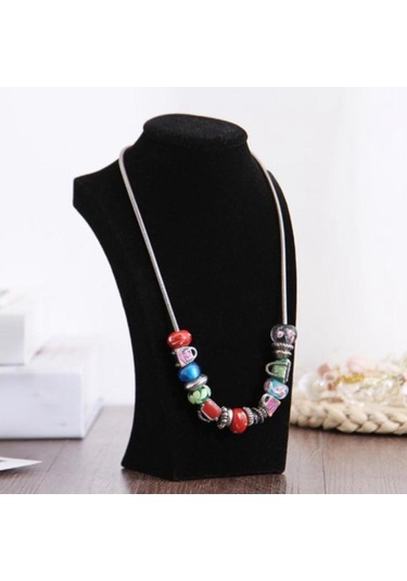 Trendooze Sunumu Styleb-34cm Siyah Şık Şifonyer Showroom Mücevher Kolye Göğüs Göğüs 34cm Fn