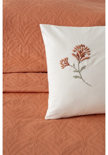 Çift Kişilik Nakışlı Jakarlı Pike-yatak Örtüsü Takımı-daniela-kayısı Kayısı Kayısı