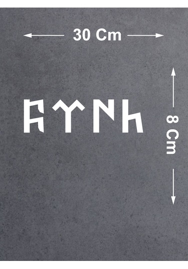 Göktürkçe Türk Yazısı Sticker - Araba Oto Motosiklet Karavan Sticker - 00348 30X8 Cm