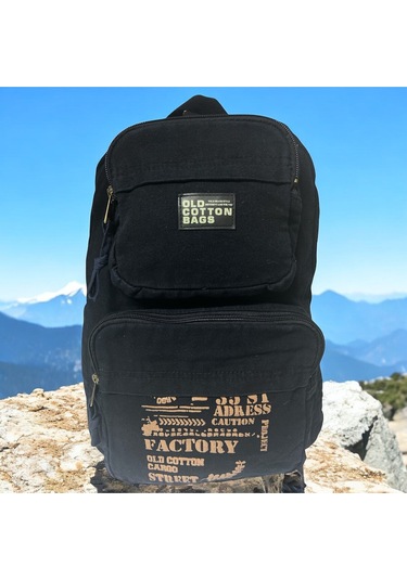 Kaliteli Tek Bölmeli Vintage Disayn Günlük Sırt Gezi Okul Seyahat Çantası Jannie Bag 27 Cm X 40 Cm Siyah