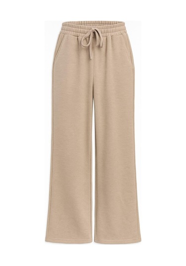 4782 Kadın Beli Lastikli Selanik Palazzo Pantolon Vizon Vizon