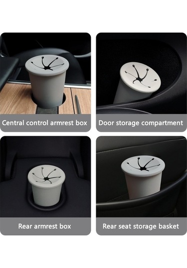 Pazly Araç Çöp Kovası Silikon Bardaklık Çöp Tutucu Koltuk Arkası Çöp Kutusu - Gri
