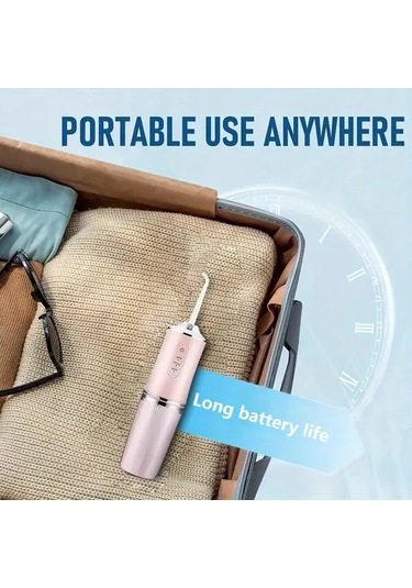 Willowhaven Pembe Kablosuz Şarjlı Diş İpi 4 Nozzle 360 Döner Başlık